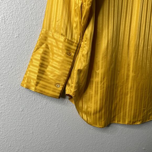 Aritzia Wilfred Zelie Silk Blend Button Up Tunic Shirt Size XXS Yellow - Picture 10 of 10